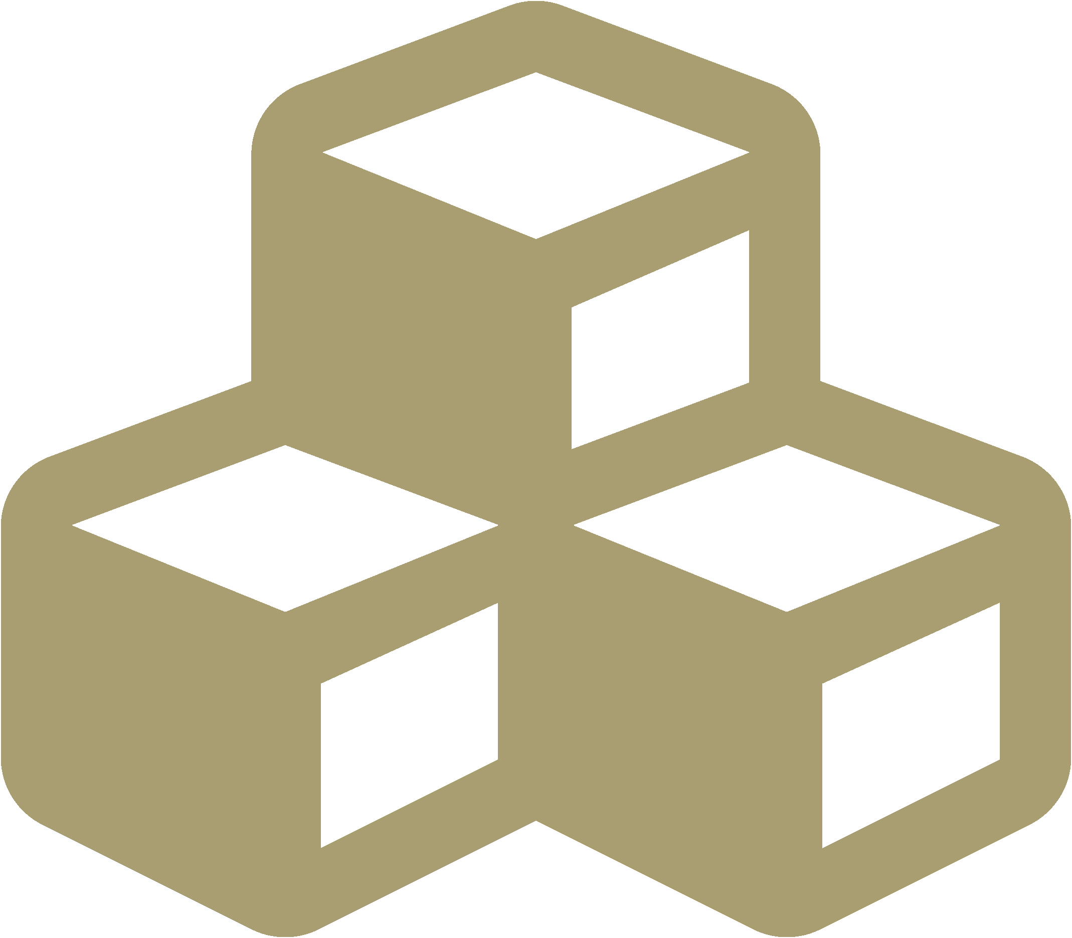 three cubes icon gold